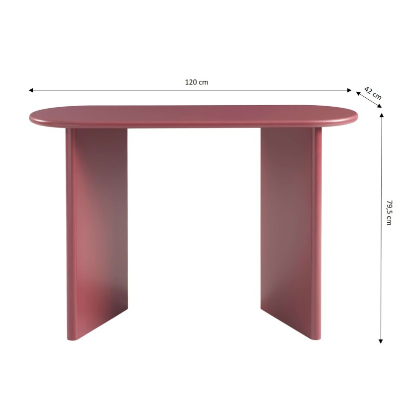 Console KARIA effet laqué bordeaux