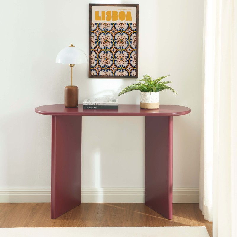 Console KARIA effet laqué bordeaux