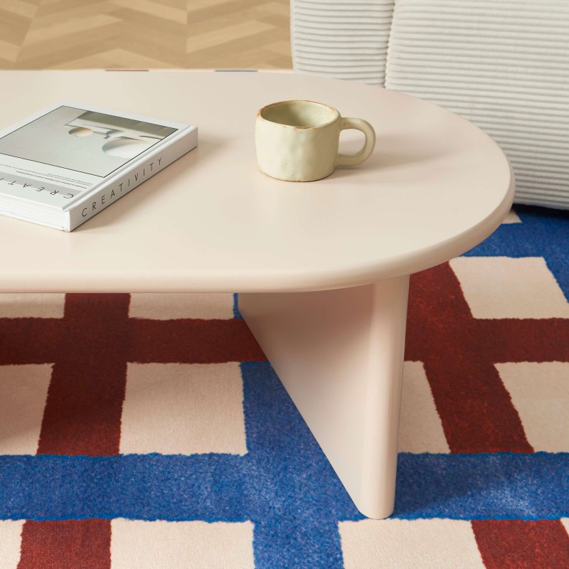 Ovaler Couchtisch KARIA in Beige-Lackoptik