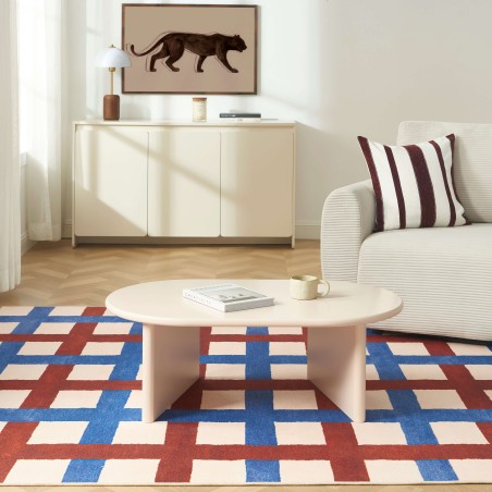 Ovaler Couchtisch KARIA in Beige-Lackoptik
