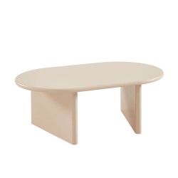 Ovaler Couchtisch KARIA in Beige-Lackoptik