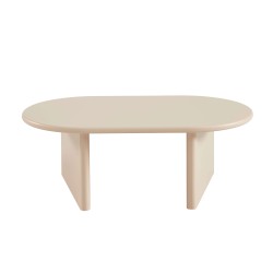 Ovaler Couchtisch KARIA in Beige-Lackoptik
