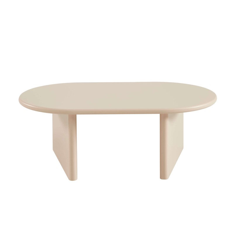 Ovaler Couchtisch KARIA in Beige-Lackoptik