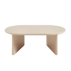 Ovaler Couchtisch KARIA in Beige-Lackoptik