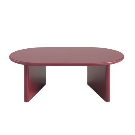 Ovaler Couchtisch KARIA in Bordeaux-Lackoptik