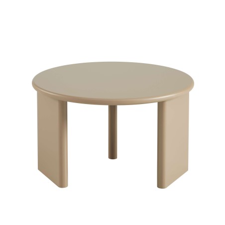 Table basse ronde KARIA effet laqué caramel