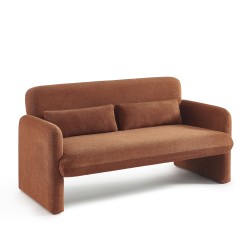 OMA 2-Sitzer-Sofa (feststehend) aus ziegelrotem Stoff