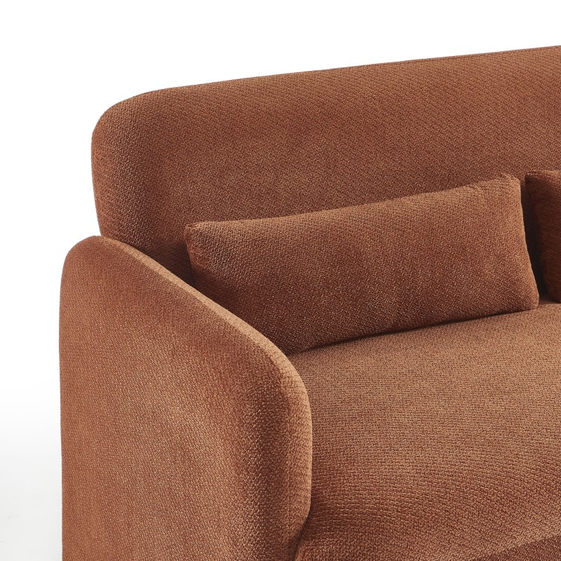 OMA 2-Sitzer-Sofa (feststehend) aus ziegelrotem Stoff