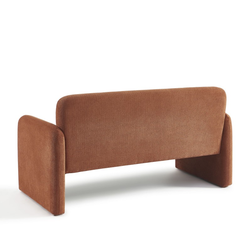OMA 2-Sitzer-Sofa (feststehend) aus ziegelrotem Stoff