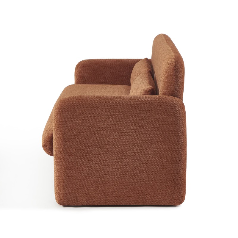 OMA 2-Sitzer-Sofa (feststehend) aus ziegelrotem Stoff
