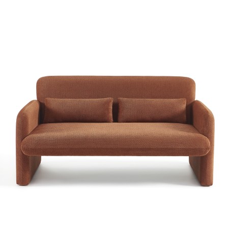 OMA 2-Sitzer-Sofa (feststehend) aus ziegelrotem Stoff