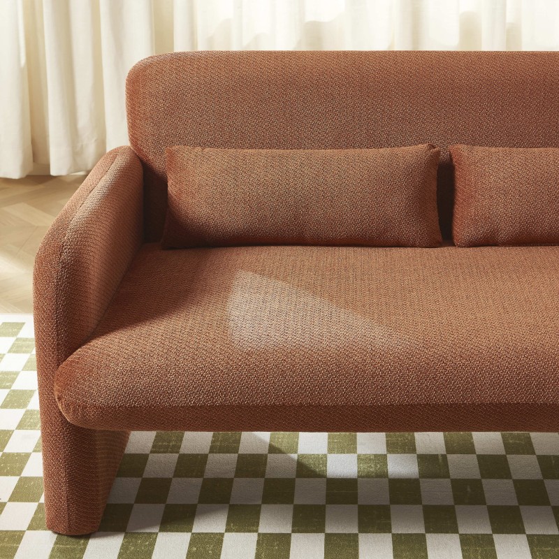 OMA 2-Sitzer-Sofa (feststehend) aus ziegelrotem Stoff
