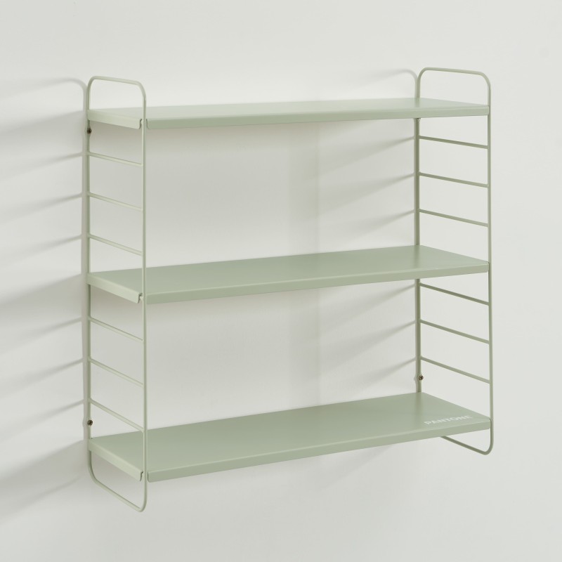 Etagère murale 3 niveaux PANTONE métal vert amande 60,5x20cm