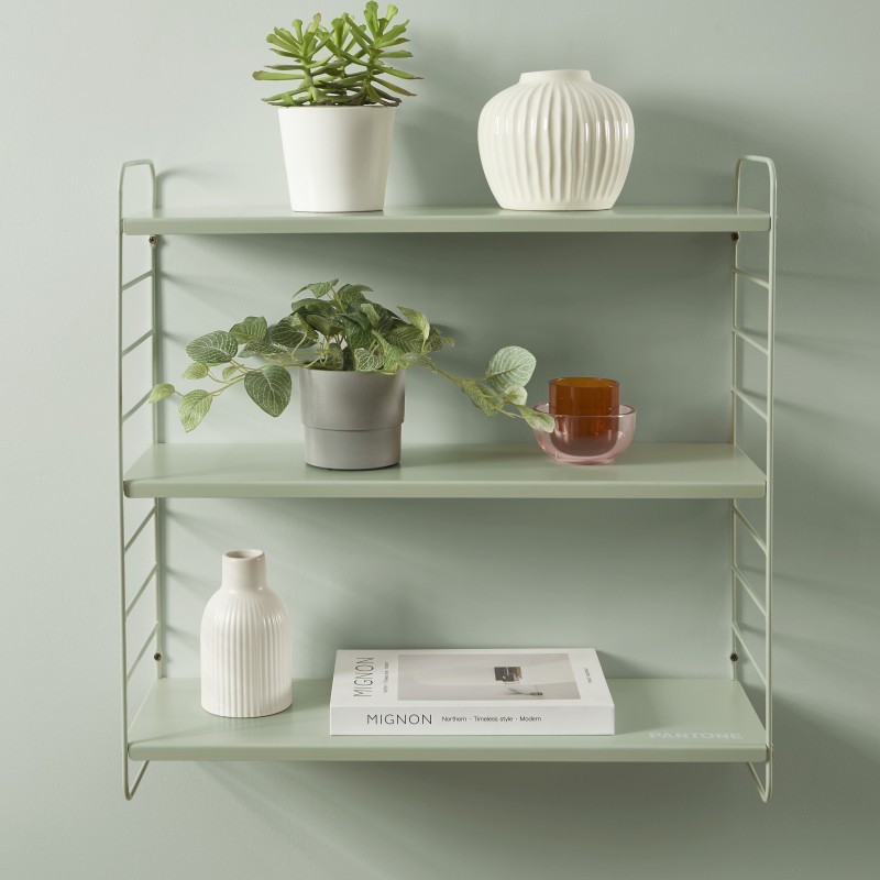 Etagère murale 3 niveaux PANTONE métal vert amande 60,5x20cm