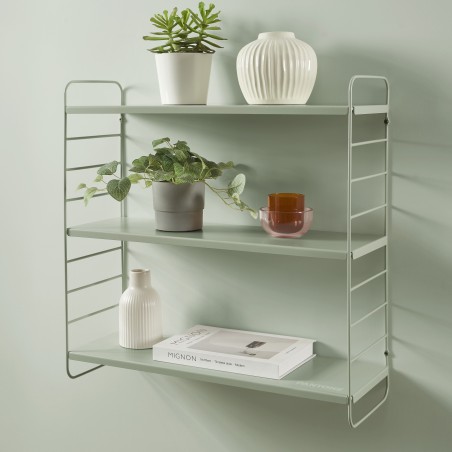Etagère murale 3 niveaux PANTONE métal vert amande 60,5x20cm