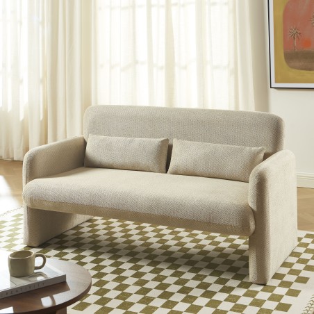 OMA 2-Sitzer-Sofa (feststehend) aus beigem Stoff