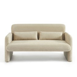 Canapé droit fixe OMA 2 places tissu beige