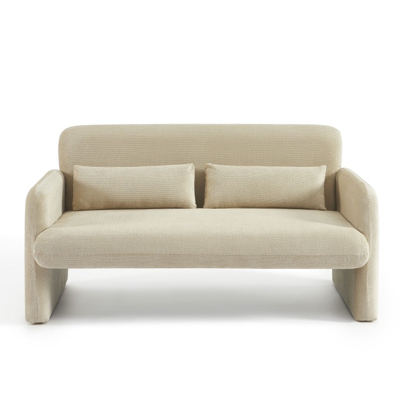 Canapé droit fixe OMA 2 places tissu beige