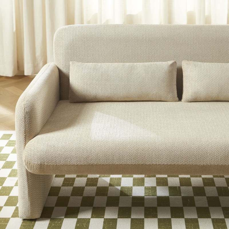 Canapé droit fixe OMA 2 places tissu beige