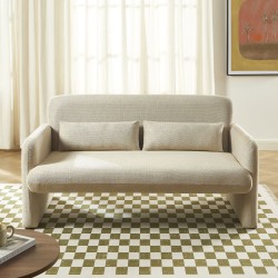 Canapé droit fixe OMA 2 places tissu beige