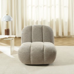 Drehsessel GEMI, 1-Sitzer, beiger Chenille-Stoff