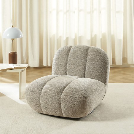 Drehsessel GEMI, 1-Sitzer, beiger Chenille-Stoff