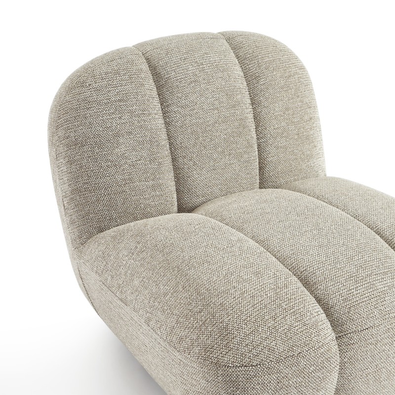 Drehsessel GEMI, 1-Sitzer, beiger Chenille-Stoff