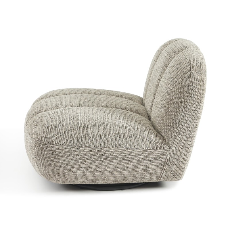 Drehsessel GEMI, 1-Sitzer, beiger Chenille-Stoff