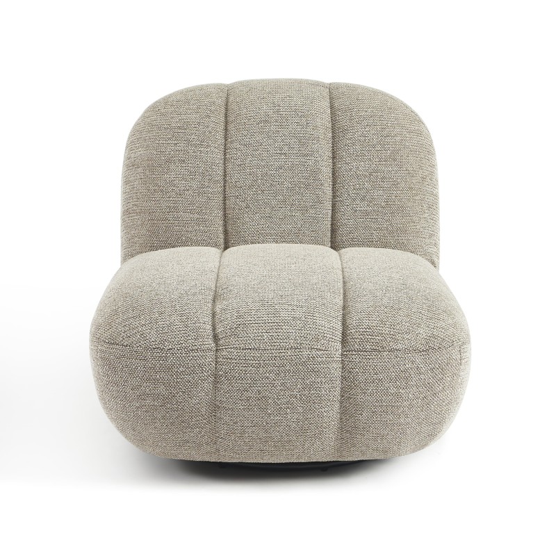 Drehsessel GEMI, 1-Sitzer, beiger Chenille-Stoff
