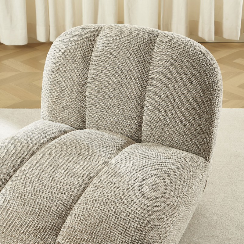 Drehsessel GEMI, 1-Sitzer, beiger Chenille-Stoff