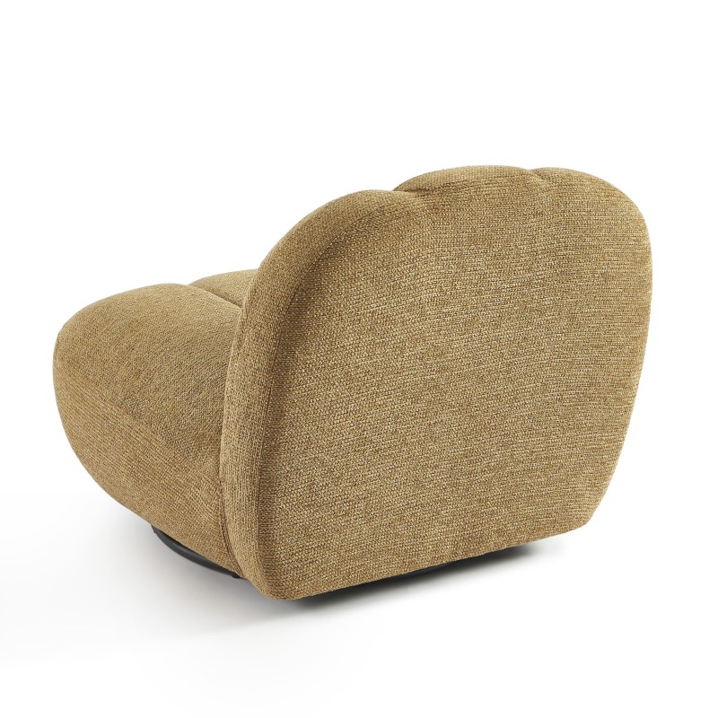 Drehsessel GEMI, 1-Sitzer, gelber Chenille-Stoff