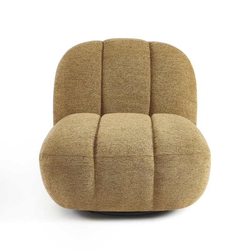 Drehsessel GEMI, 1-Sitzer, gelber Chenille-Stoff