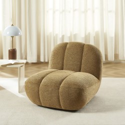 Drehsessel GEMI, 1-Sitzer, gelber Chenille-Stoff