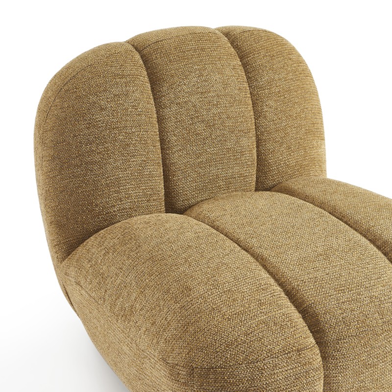 Drehsessel GEMI, 1-Sitzer, gelber Chenille-Stoff