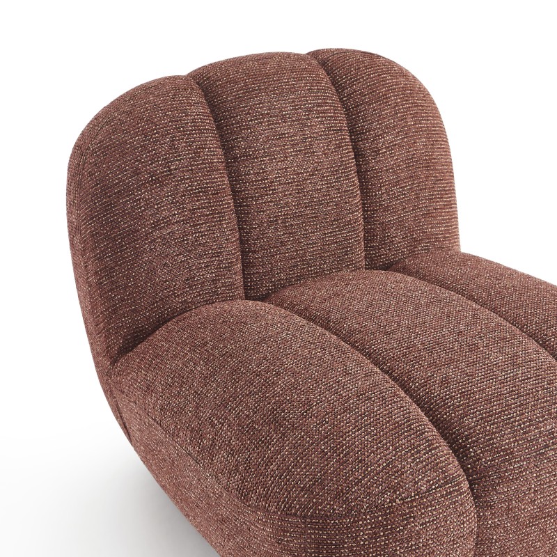 Fauteuil rotatif GEMI 1 place tissu chenille bordeaux