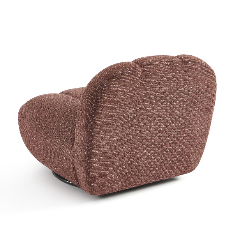 Fauteuil rotatif GEMI 1 place tissu chenille bordeaux