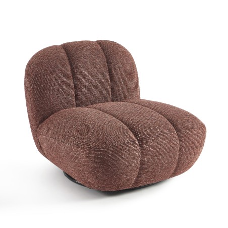 Drehsessel GEMI, 1-Sitzer, Chenille-Stoff in Bordeaux