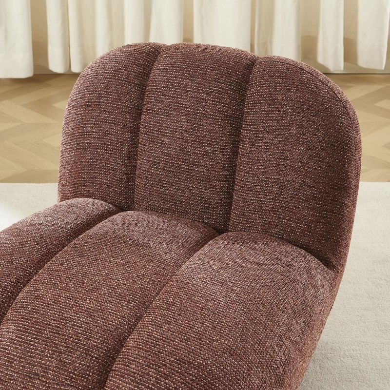 Fauteuil rotatif GEMI 1 place tissu chenille bordeaux