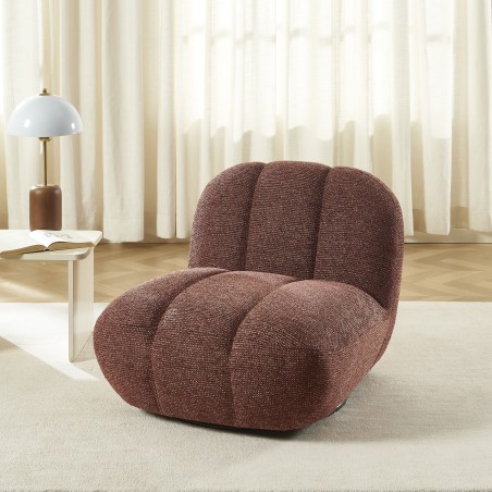 Drehsessel GEMI, 1-Sitzer, Chenille-Stoff in Bordeaux