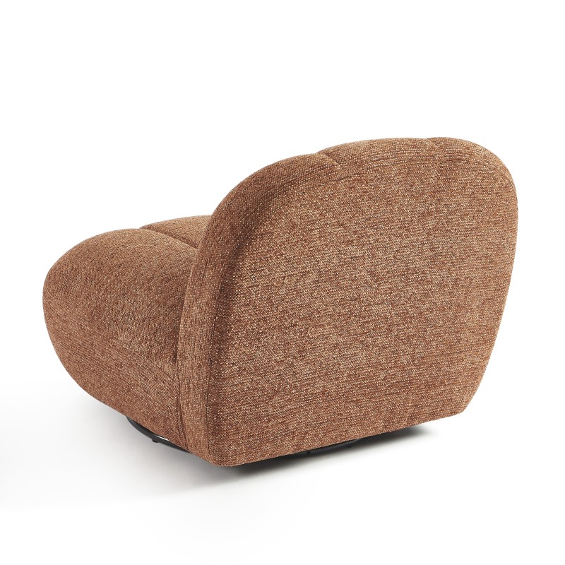 Drehsessel GEMI 1-Sitzer aus Chenille-Stoff in Terrakotta