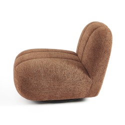 Drehsessel GEMI 1-Sitzer aus Chenille-Stoff in Terrakotta
