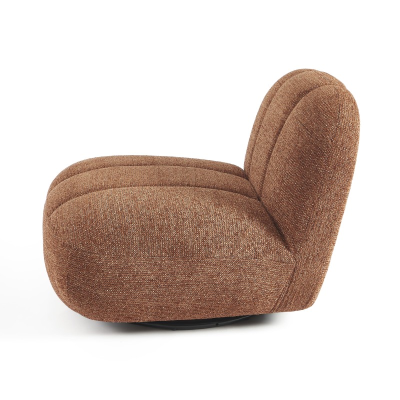 Drehsessel GEMI 1-Sitzer aus Chenille-Stoff in Terrakotta