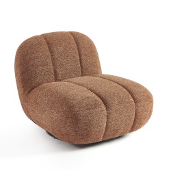 Drehsessel GEMI 1-Sitzer aus Chenille-Stoff in Terrakotta
