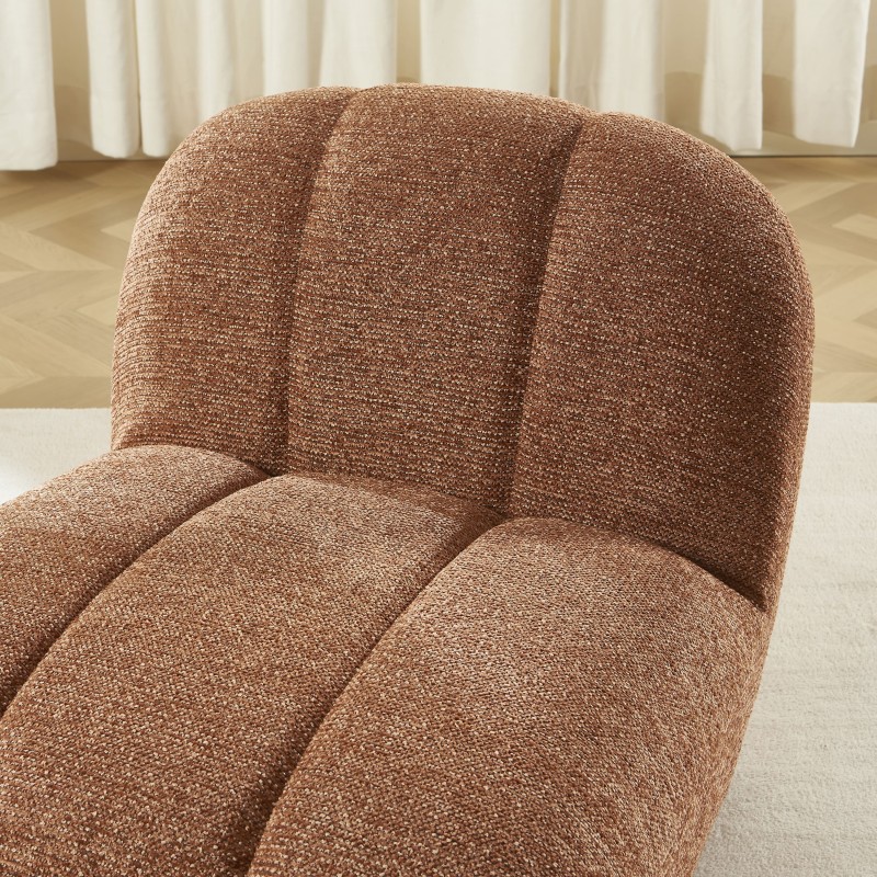 Drehsessel GEMI 1-Sitzer aus Chenille-Stoff in Terrakotta
