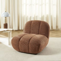 Drehsessel GEMI 1-Sitzer aus Chenille-Stoff in Terrakotta