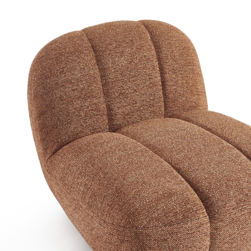 Drehsessel GEMI 1-Sitzer aus Chenille-Stoff in Terrakotta