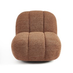 Drehsessel GEMI 1-Sitzer aus Chenille-Stoff in Terrakotta