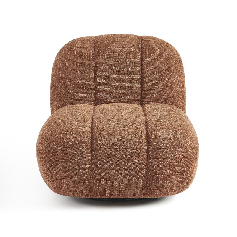 Drehsessel GEMI 1-Sitzer aus Chenille-Stoff in Terrakotta