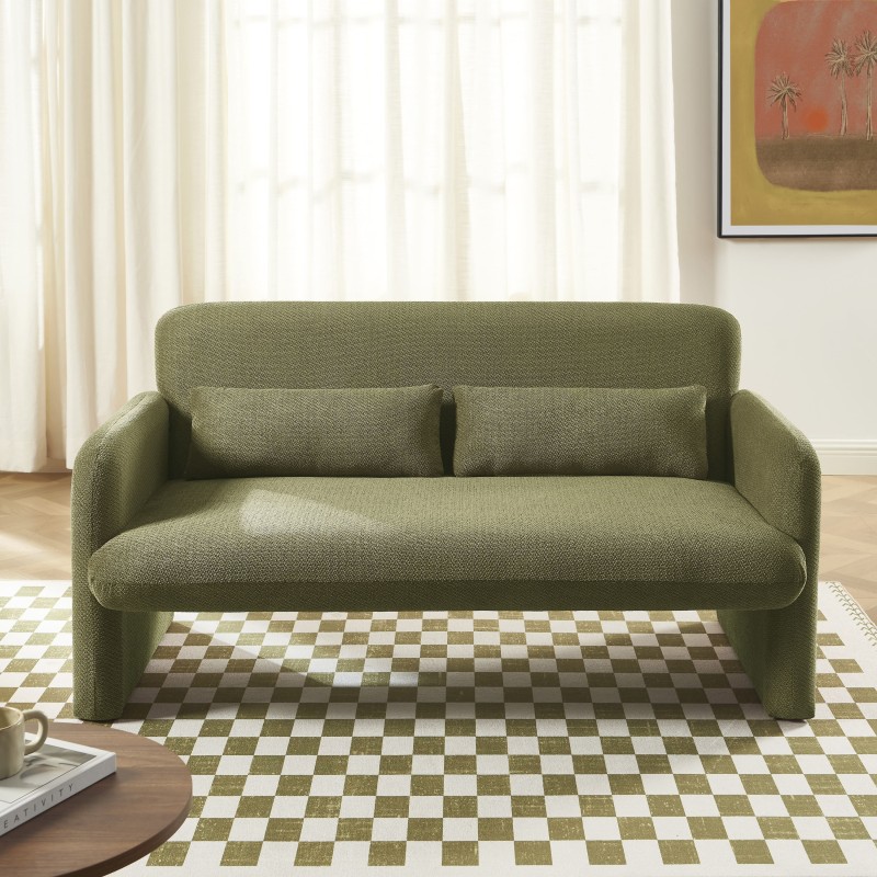 OMA 2-Sitzer-Sofa (feststehend) aus grünem Stoff