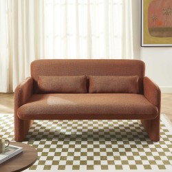 OMA 2-Sitzer-Sofa (feststehend) aus ziegelrotem Stoff